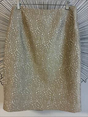 Doncaster Collection Pencil Midi Skirt Beige & Cream Size 2